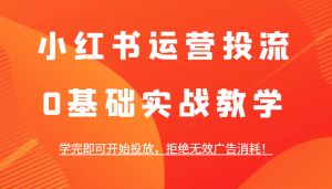 小红书运营投流,0基础实战教学,学完即可开始投放,拒绝无效广告消耗!-网创资源站