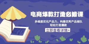 (13689期)电商爆款打造必修课:多维度优化产品力,构建优秀产品梯队,轻松打造爆款-网创资源站