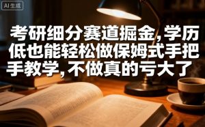 考研细分赛道掘金,日入1k+,学历低也能轻松做保姆式手把手教学,不做真的亏大了【揭秘】-网创资源站