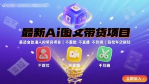 最新Ai图文带货项目,最适合普通人的带货项目,不露脸 不直播 不剪辑就可以轻松带货搞钱(完结)-网创资源站