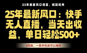 25年最新无人直播玩法,当天秒出单,一部手机就可操作-网创资源站