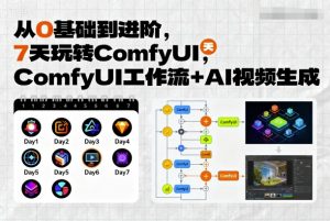 从0基础到进阶,7天玩转ComfyUI,Comfyui工作流+AI视频生成-网创资源站