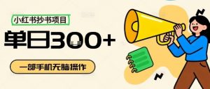 小红书抄书项目,无脑操作,一天3张-网创资源站