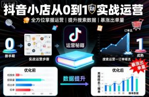 抖音小店从0到1实战运营,帮你全方位掌握小店运营,提升搜索数据与出单量-网创资源站