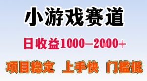 最新小游戏赛道,日收益1k-2k+,项目稳定上手快门槛低,在家就可以自己创业【揭秘】-网创资源站