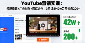 YouTube营销实训:频道设置+广告制作+网红合作,3月订单42w刀月询盘200+-网创资源站