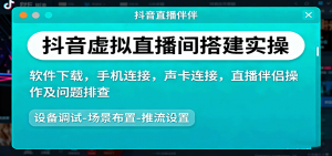 抖音虚拟直播间搭建实操、软件下载,手机连接,声卡连接,直播伴侣操作及问题排查-网创资源站