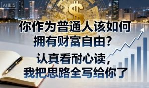 付费文章:你作为普通人该如何拥有财富自由?认真看耐心读,我把思路全写给你了-网创资源站