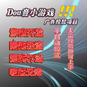 抖音小游戏广告推广项目,2025最新实测落地,单日收益300+-网创资源站