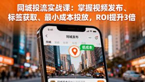 同城投流实战课:掌握视频发布、标签获取、最小成本投放,ROI提升3倍-网创资源站