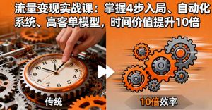 流量变现实战课:掌握4步入局、自动化系统、高客单模型,时间价值提升10倍-网创资源站