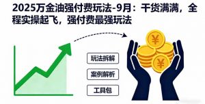 2025万金油强付费玩法-9月:干货满满,全程实操起飞,强付费最强玩法-网创资源站