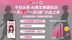 今日头条AI美女赛道玩法,一天轻松5张,小白轻松上手-网创资源站
