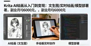 Krita AI绘画从入门到变现:文生图/实时绘画/模型部署,副业月均6000元-网创资源站