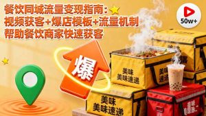 餐饮同城流量变现指南:视频获客+爆店模板+流量机制 帮助餐饮商家快速获客-网创资源站
