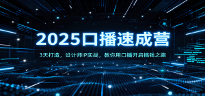 2025口播速成营：3天打造，设计师IP实战，教你用口播开启搞钱之路-网创资源站