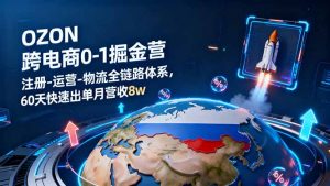 OZON跨境电商0-1掘金营：注册-运营-物流全链路体系，60天快速出单月营收8w-网创资源站