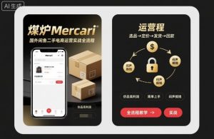 煤炉Mercari国外闲鱼二手电商运营实战全流程，仿品高利润，简单上手，闷声搞钱-网创资源站