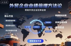 外贸企业业绩倍增方法论，帮助外贸企业拉伸业绩-网创资源站