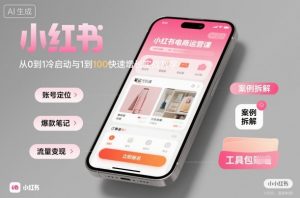 小红书电商运营课：从0到1冷启动与1到100快速增长实战教学-网创资源站