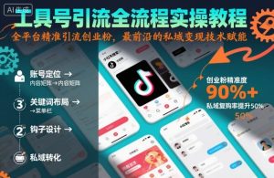 工具号引流全流程保姆级实操教程,全平台精准引流创业粉,最前沿的私域变现技术赋能-网创资源站