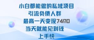 2025年小白都能做的私域项目引流负债人群最高一天变现1k+高变现难度低当天就能见到钱上手快-网创资源站