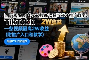 国际版醒图Hypic拉新项目TikTok推广教学，一条视频最高2W收益(附推广入口和教学)-网创资源站