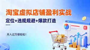 淘宝虚拟店铺盈利实战：定位+违规规避+爆款打造，月入过万很轻松！-网创资源站