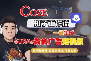 Coze扣子智能体工作流一键生成“SORA2美食广告“短视频，全流程保姆级教学-网创资源站