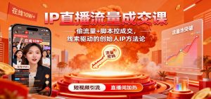 IP直播流量成交课：偷流量+脚本控成交，线索驱动的创始人IP方法论-网创资源站