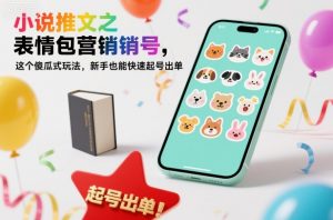 小说推文之表情包营销号,这个傻瓜式玩法,新手也能快速起号出单-网创资源站