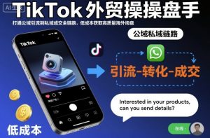 TikTok外贸操盘手，打通公域引流到私域成交全链路，低成本获取高质量海外询盘-网创资源站