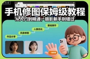 手机修图保姆级教程,从入门到精通,摄影新手别错过-网创资源站