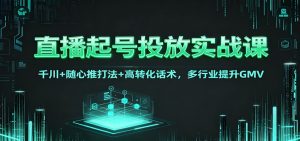 直播起号投放实战课：千川+随心推打法+高转化话术，多行业提升GMV-网创资源站