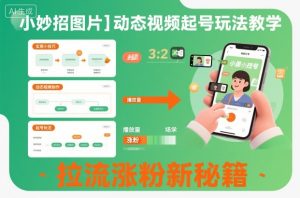 小妙招图片＋动态视频起号玩法教学，拉流涨粉新秘籍-网创资源站