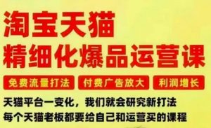 淘宝天猫精细化爆品运营课,免费流量打法-付费广告放大-利润增长-三大核心痛点,一次全部解决-网创资源站