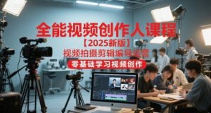 全能视频创作人课程【2025新版】视频拍摄剪辑编导运营,零基础学习视频创作(更新)-网创资源站