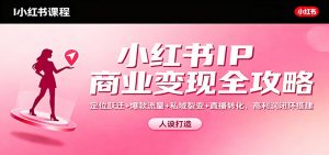 小红书IP商业变现全攻略：定位跃迁+爆款流量+私域裂变+直播转化，高利润闭环搭建-网创资源站
