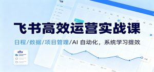 飞书高效运营实战课:日程/数据/项目管理/AI 自动化,系统学习提效-网创资源站