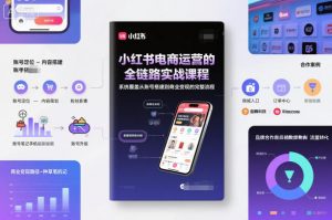 小红书电商运营的全链路实战课程，系统覆盖从账号搭建到商业变现的完整流程-网创资源站