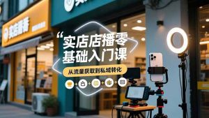 实体店播零基础入门课，实体店+短视频+直播+微信生态+私域社群，从流量获取到私域转化-网创资源站