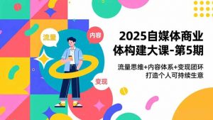 2025自媒体商业体构建大课-第5期,流量思维+内容体系+变现闭环,打造个人可持续生意-网创资源站