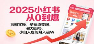 2025小红书从0到爆:剪辑实操,多赛道变现,暴力起号,零基础也能月入破W-网创资源站