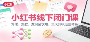 小红书线下闭门课：算法，爆款，变现全攻略，三天升级运营体系-网创资源站