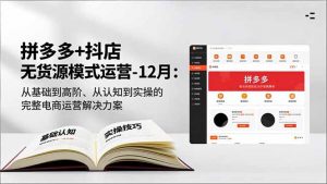 拼多多+抖店无货源模式运营-12月:从基础到高阶、从认知到实操的完整电商运营解决方案-网创资源站