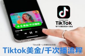 TK中视频计划项目,Tiktok第一人称解说流程,每干次播放奖励4-5美金-网创资源站