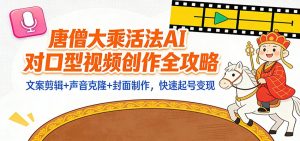 “大乘活法”AI对口型视频创作全攻略:文案剪辑+声音克隆+封面制作,快速起号变现-网创资源站
