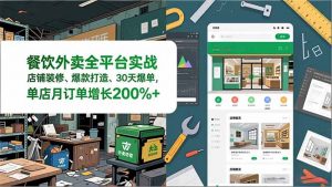 餐饮外卖全平台实战，店铺装修、爆款打造、30天爆单，手把手教学，单店月订单增长200%+-网创资源站