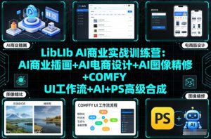 LibLIb AI商业实战训练营：AI商业插画+AI电商设计+AI图像精修+COMFY UI工作流+AI+PS高级合成-网创资源站
