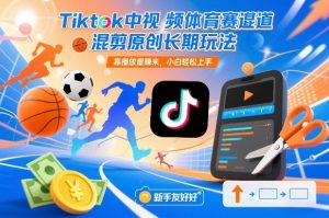 Tiktok中视频体育赛道混剪原创长期玩法，靠播放量賺米，小白轻松上手-网创资源站